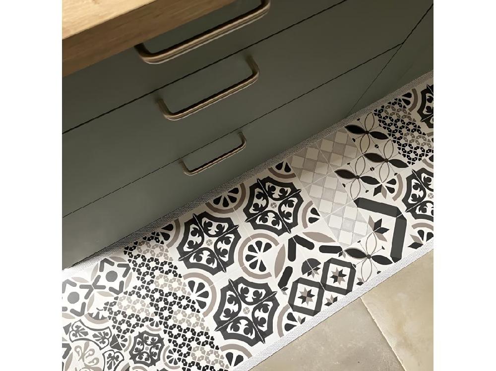 Vente Unique Tapis Vinyle Médium Bis L 50xL200cm - Naples Taupe - Vinyle