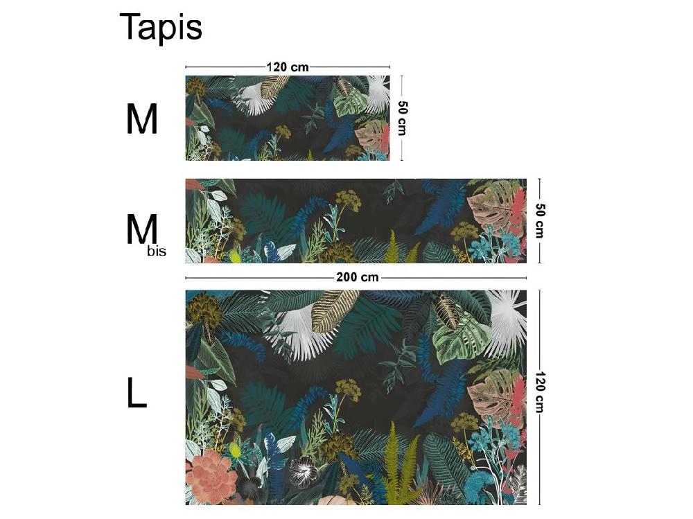 Vente Unique Tapis Vinyle Médium L 50xL120cm - Jungle Douanier Rousseau - Vinyle