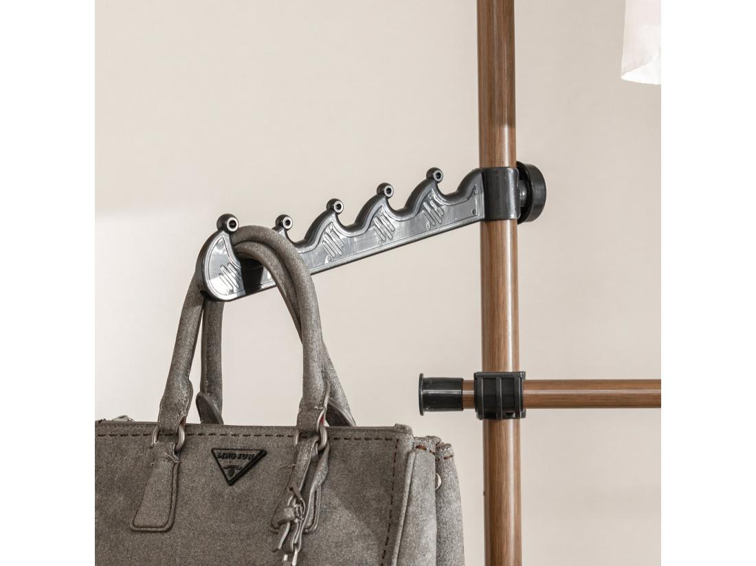 Vente Unique Télescopique Garde-robe Système De Penderie Télescopique Avec 5 Barres Portant De Vêtement Kls04-br
