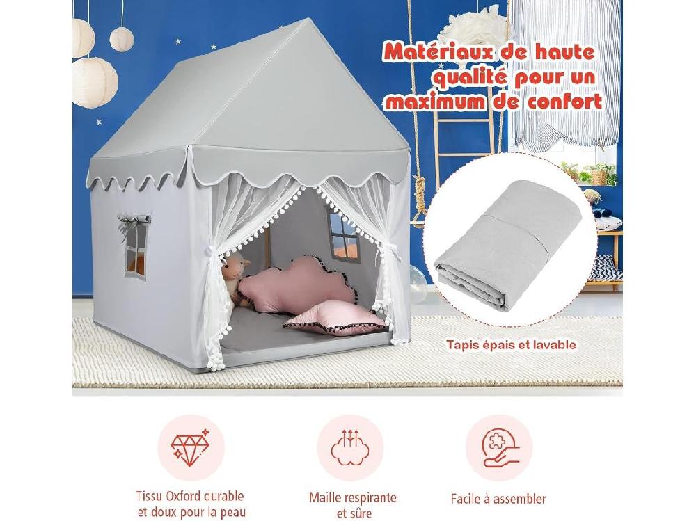 vente unique Tente de jeux pour enfants cabane de style princesse en coton