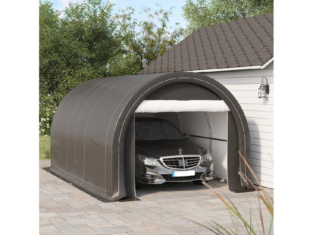 vente unique Tente garage carport dim. 5L x 3l x 2 4H m acier galvanisé robuste PE haute densité 190 g/m² imperméable anti-UV gris