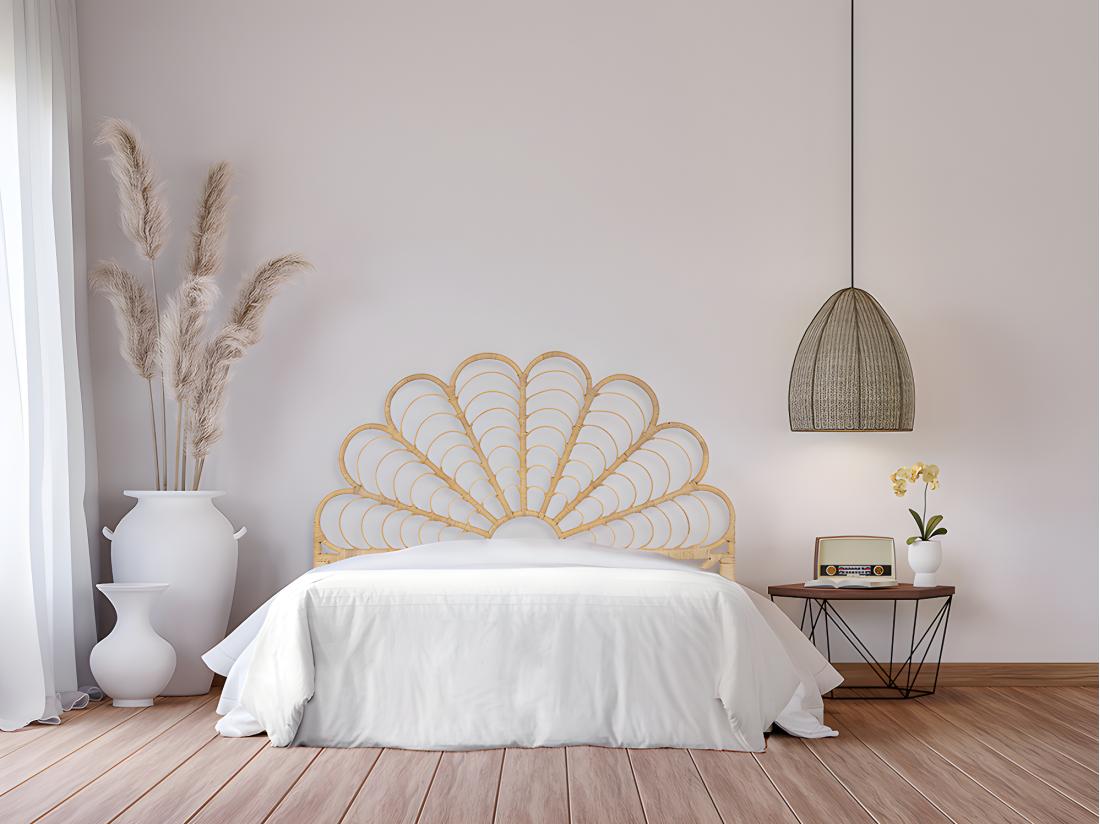vente unique Tête de lit 140 cm - Rotin - Naturel - FLOSIA