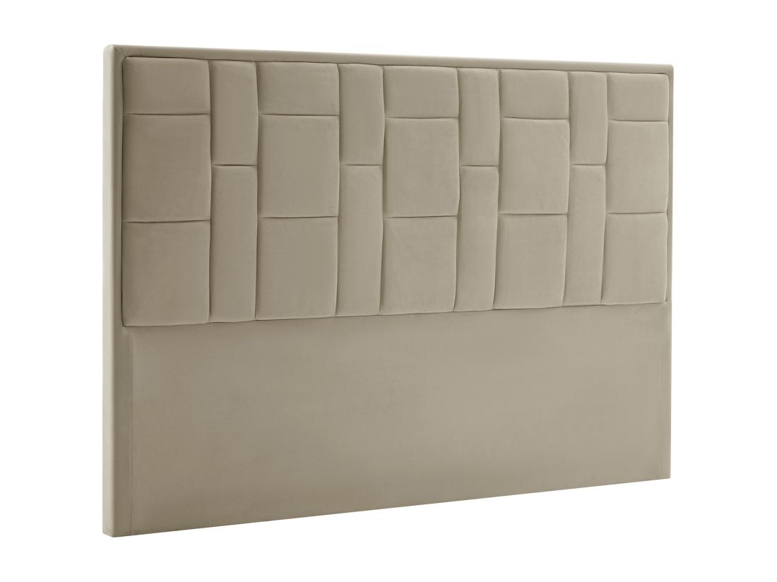 Vente Unique Tête De Lit 140 Cm - Velours - Taupe - HERMINE