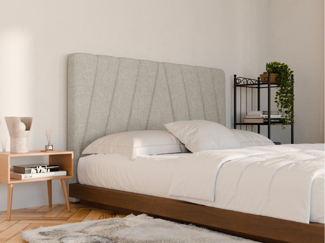 vente unique Tête de lit 150 cm - Tissu - Beige - LIDAMA de Pascal Morabito