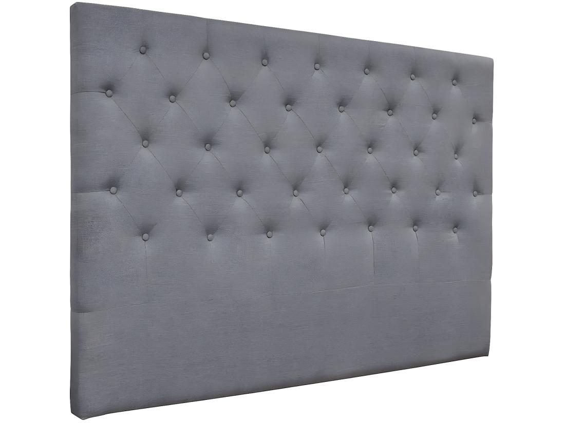 vente unique Tête de lit capitonnée "Déco" - 149 cm - Gris - En tissu