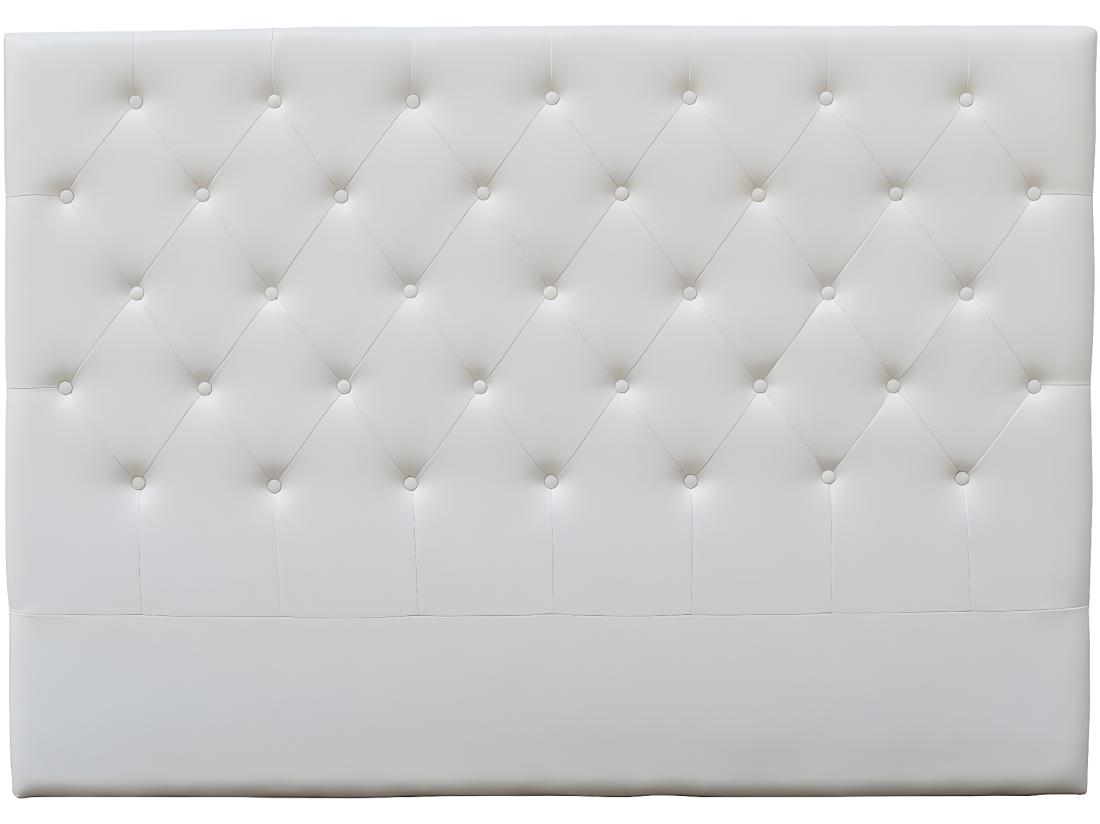 vente unique Tête de lit capitonnée "Déco" - 169 cm - Blanc - En PVC