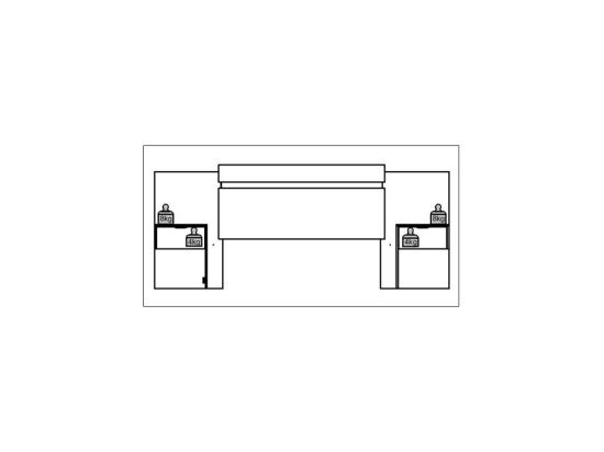 Vente Unique Tête De Lit Extensible Avec Chevets - 140/160 Cm - Coloris : Naturel Et Noir - PARATI