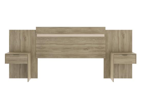 Vente Unique Tête De Lit Extensible Avec Chevets - 140/160 Cm - Coloris : Naturel - PARATI