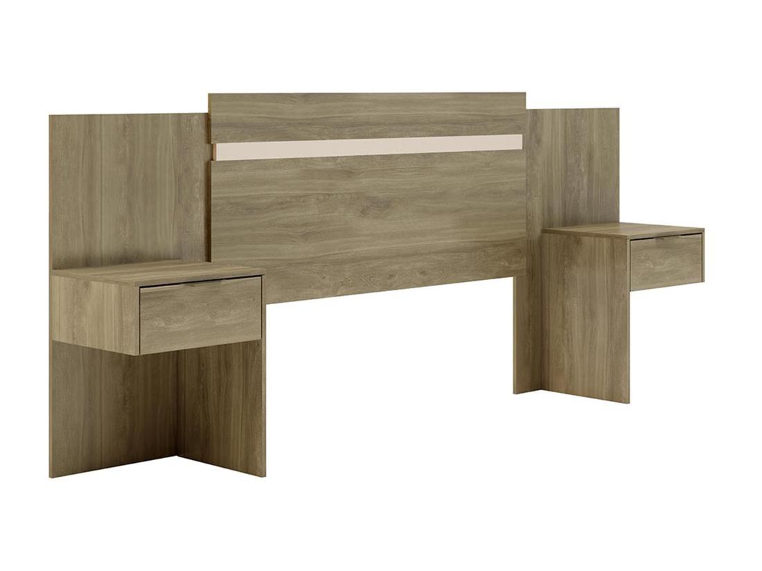 Vente Unique Tête De Lit Extensible Avec Chevets - 140/160 Cm - Coloris : Naturel - PARATI