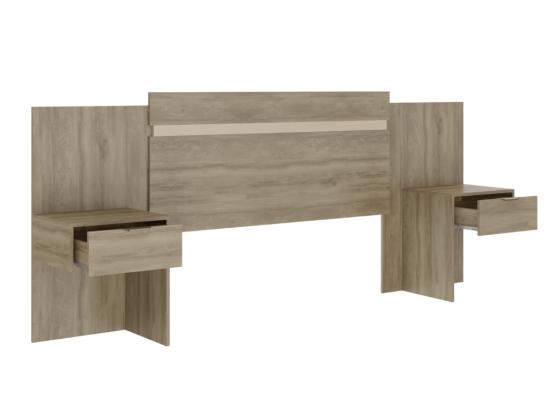 Vente Unique Tête De Lit Extensible Avec Chevets - 140/160 Cm - Coloris : Naturel - PARATI