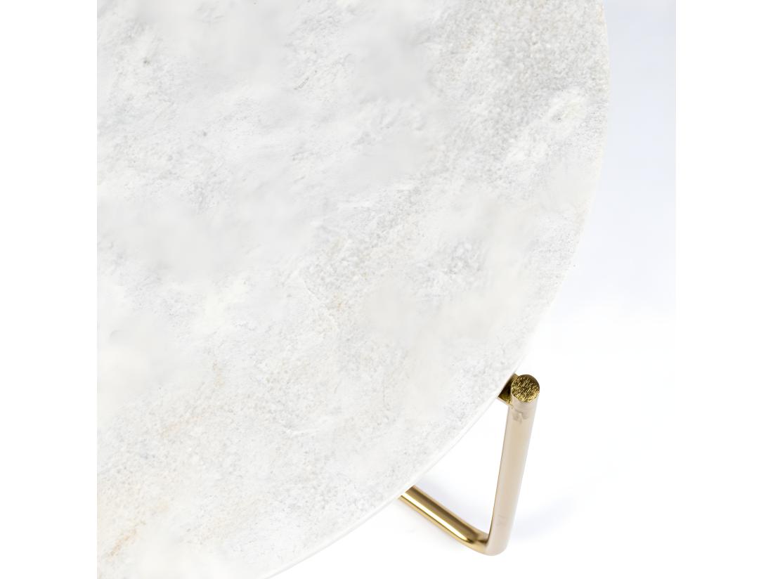 Vente Unique Timpa - Table Basse En Marbre ø70cm - Blanc