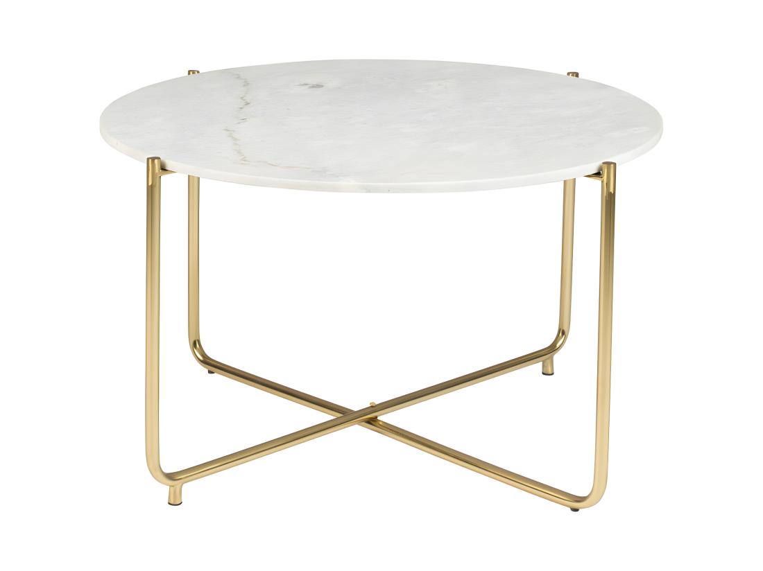 vente unique Timpa - Table basse en marbre ø70cm - Blanc