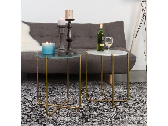 vente unique Timpa - Table d'appoint marbre et laiton - Vert