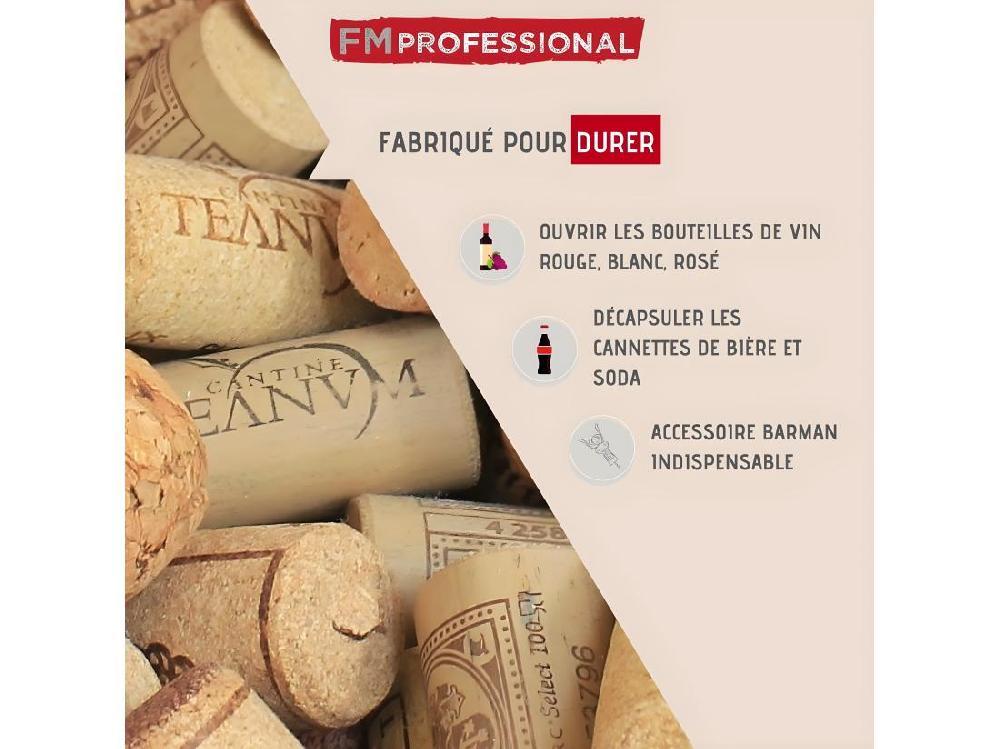 Vente Unique Tire Bouchon à Levier Fonction Décapsuleur FM Professional Boissons
