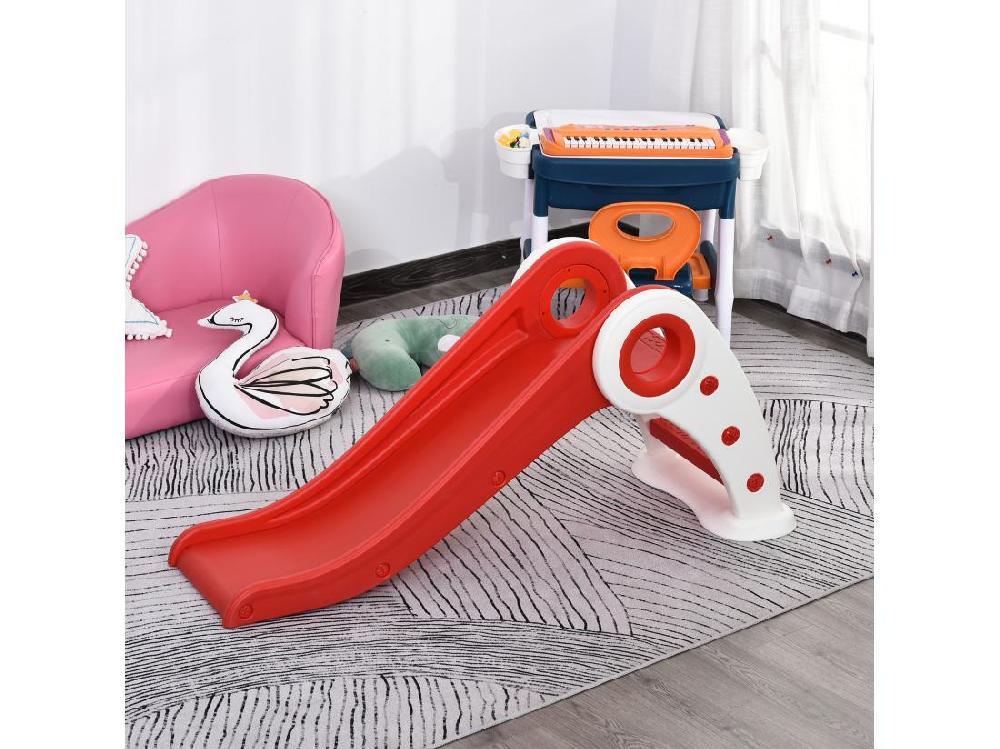 vente unique Toboggan enfant pliable 3 à 6 ans usage intérieur extérieur dim. 120L x 50l x 56H cm HDPE rouge