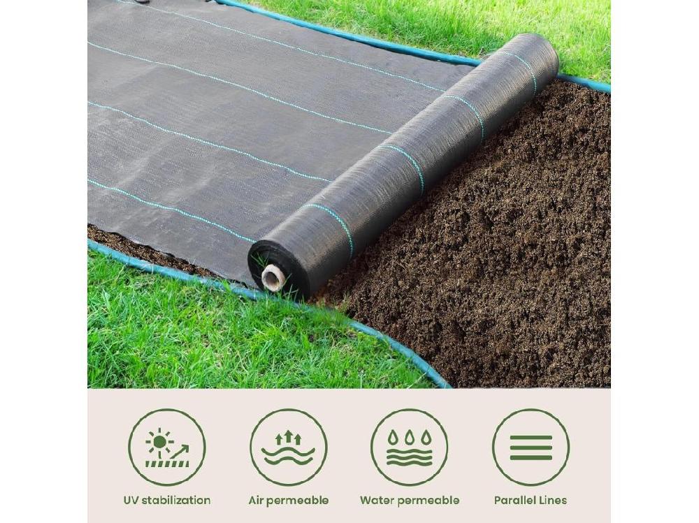 vente unique Toile de paillage - Membrane anti-mauvaises herbes pour serre - Barriere Anti Racine - Tissu Perméable à l'eau - 3x25M
