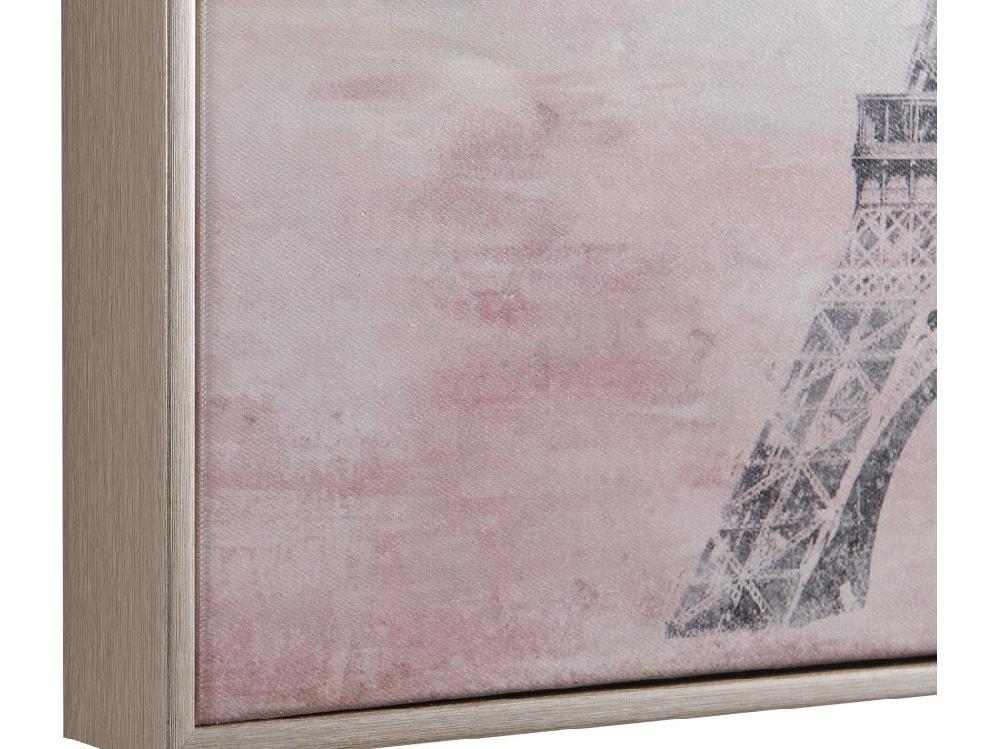 Vente Unique Toile Imprimée Paris Avec Bijoux - L. 54 X H. 64 Cm - Cadre En Pin - LUTECE