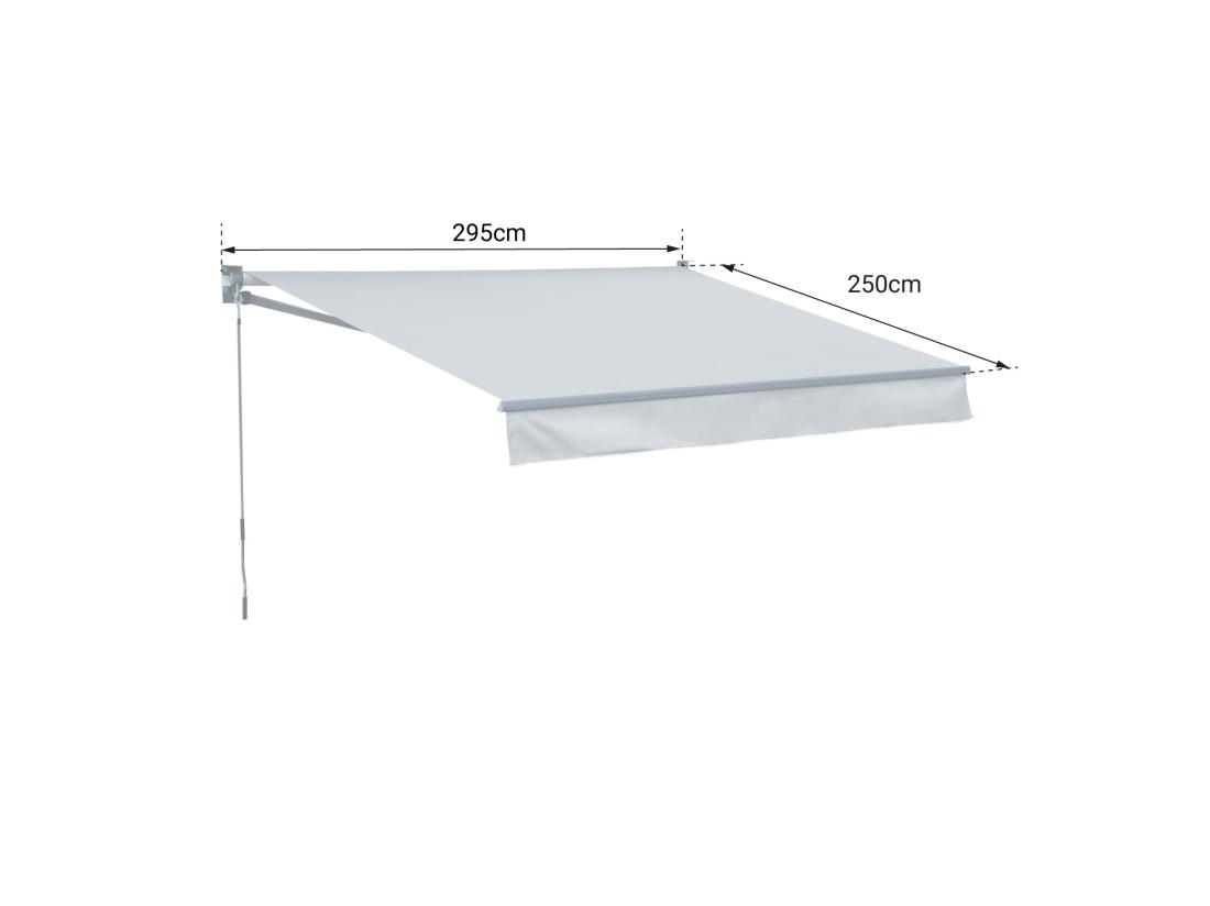 Vente Unique Toile Pour Store Banne SAULE 2 95 × 2 5m - Toile Anthracite - HAPPY GARDEN