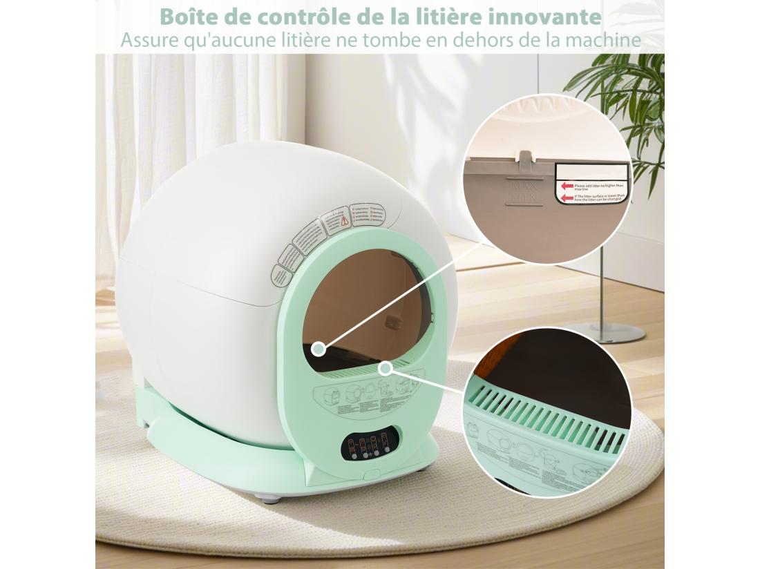Vente Unique Toilette Intelligente Pour Chat Robot Litière Automatique Pour Chat Nettoient Automatiquement Odeur éliminée Avec Capteur Infrarouge Et APP 48x52x50.5cm