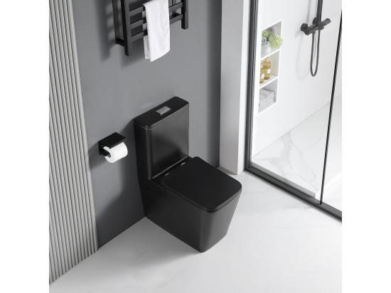 Vente Unique Toilette WC à Poser BRAGADO En Céramique Noir Mat