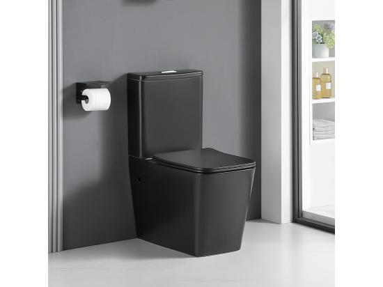 Vente Unique Toilette WC à Poser BRAGADO En Céramique Noir Mat