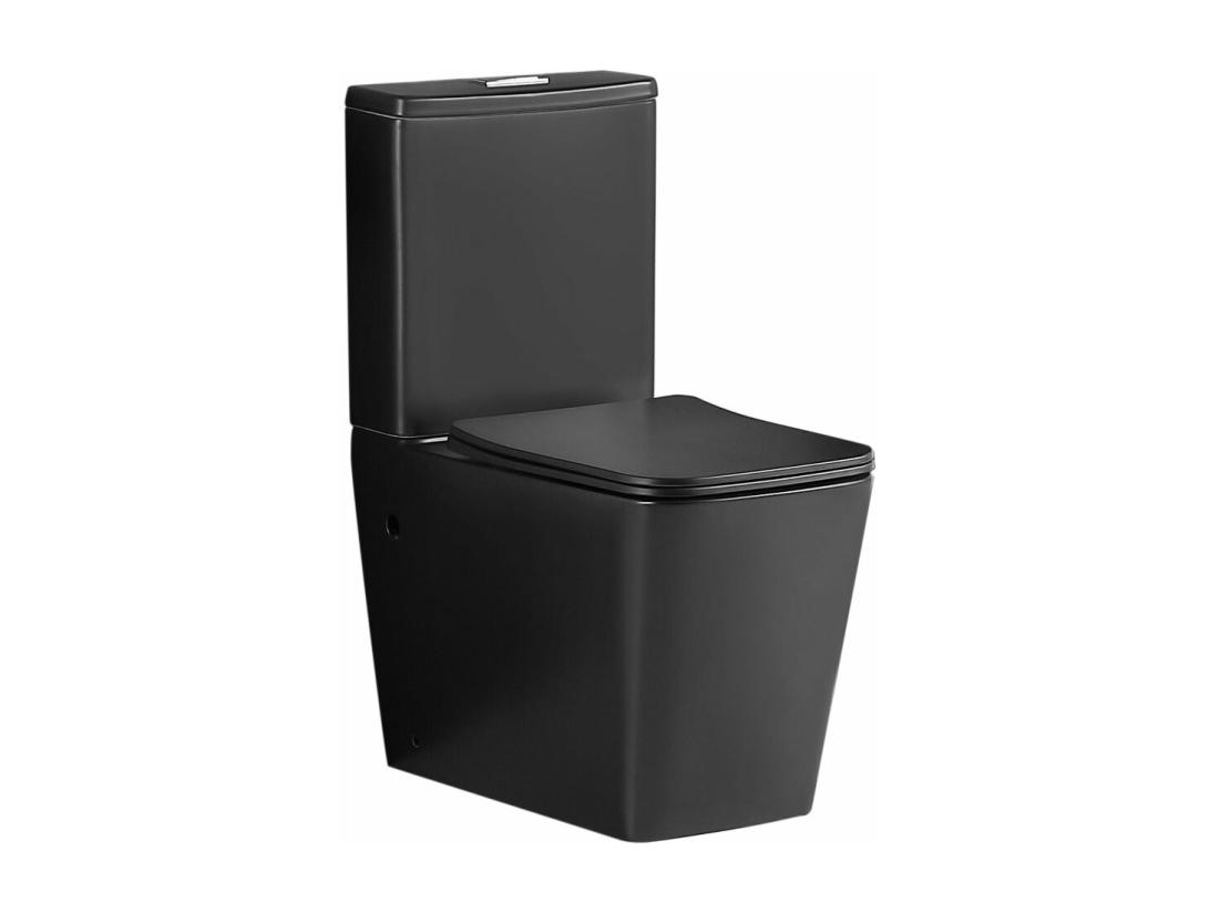 vente unique Toilette WC à poser BRAGADO en céramique noir mat