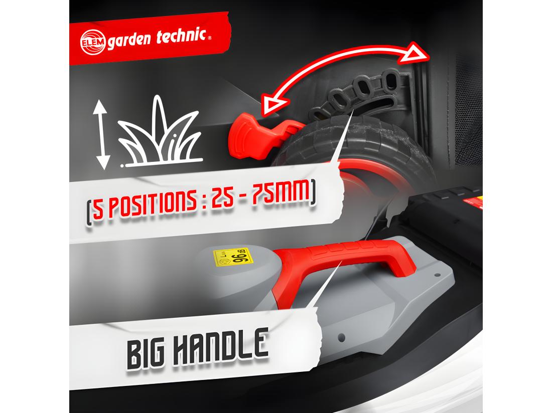 vente unique Tondeuse à gazon électrique 1800W - Largeur de coupe 40cm - Elem Garden