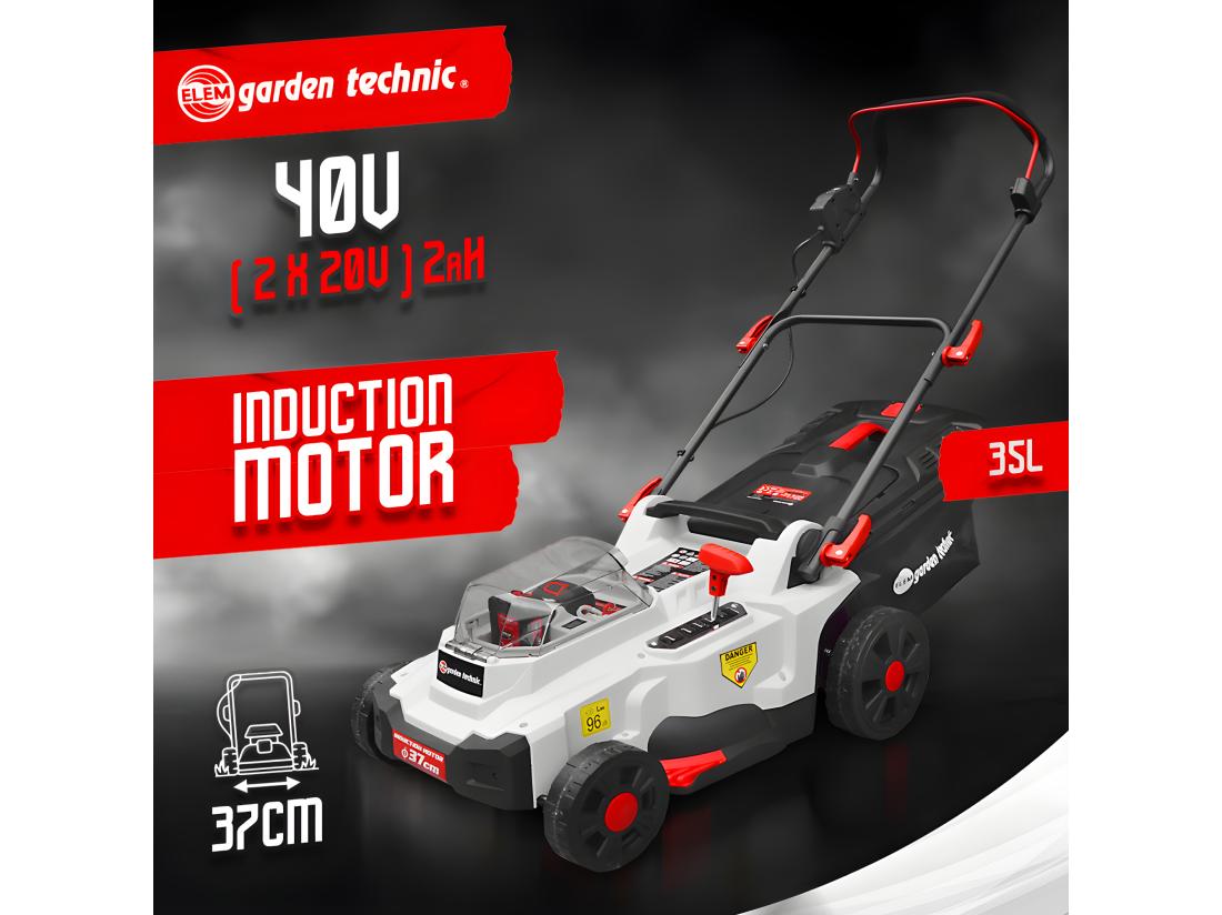 Vente Unique Tondeuse Rechargeable 40V (2x20V) 37cm - Batteries Et Chargeur Fournis - Elem Garden