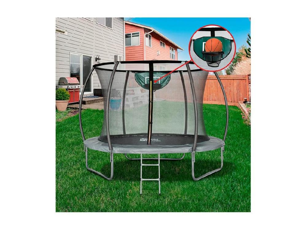 Vente Unique Trampoline Avec Filet Intérieur "jumper" - Ø 3 05 - Gris