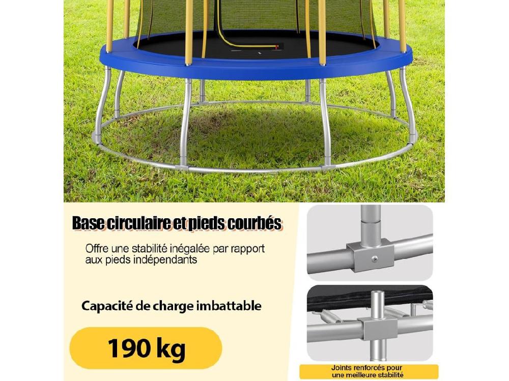 Vente Unique Trampoline Enfant Ø 305cm Avec Filet De Protection Trampoline De Jardin En Forme Fleur Avec Certification GS Coussin De Sécurité & Cadre En Métal Galvanisé