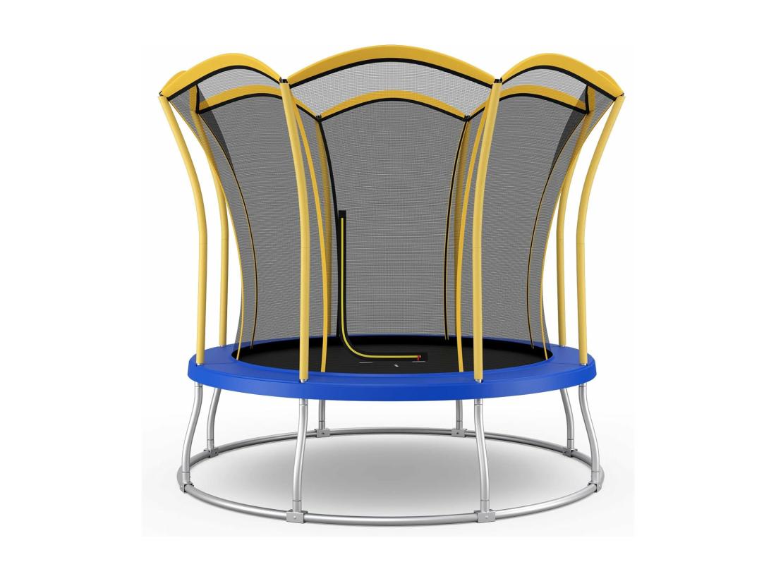 vente unique Trampoline Enfant Ø 305cm avec Filet de Protection Trampoline de Jardin en Forme Fleur avec Certification GS Coussin de Sécurité & Cadre en Métal Galvanisé