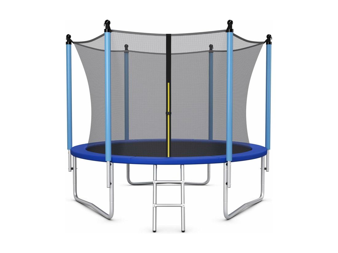 vente unique Trampoline Extérieur Ø244CM Enfants avec Filet de Sécurité Trampoline de Jardin Rond avec Cadre en Acier & 3 Pieds en Forme U Certification GS Charge 100kg pour Garçon et Fille