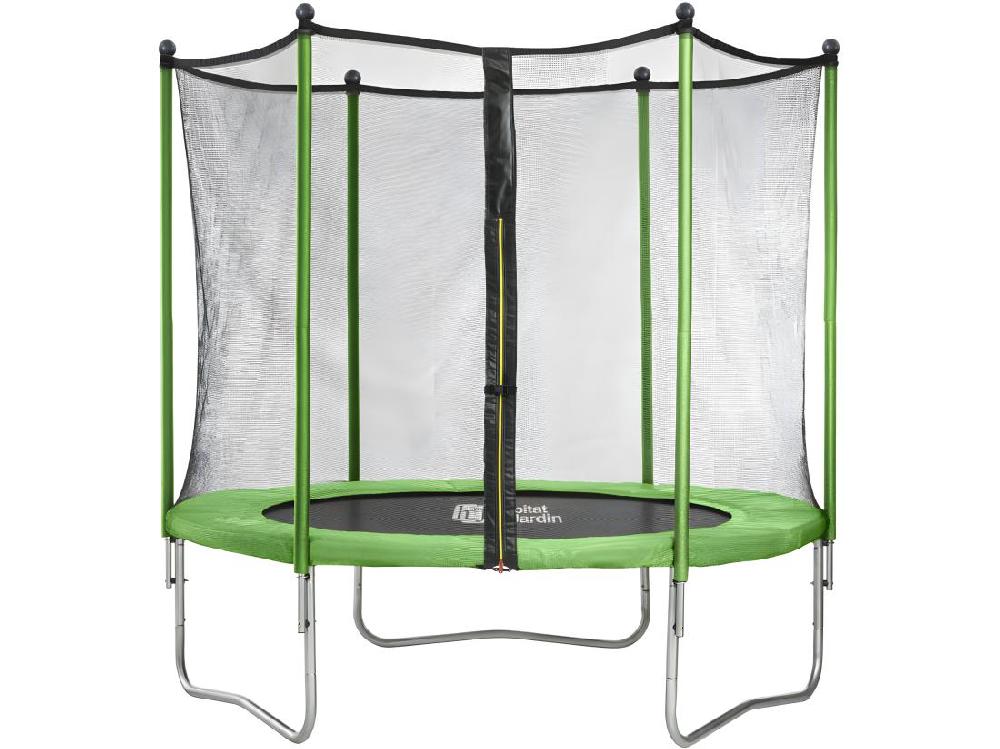 Vente Unique Trampoline "Yoopi" - Ø 1.8 M - Avec Filet + Echelle + Couverture + Kit D'ancrage