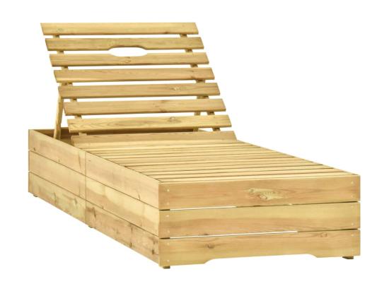 Vente Unique Transat Chaise Longue Bain Bois Marron 198 X 68 X 28 Cm 02_0012607