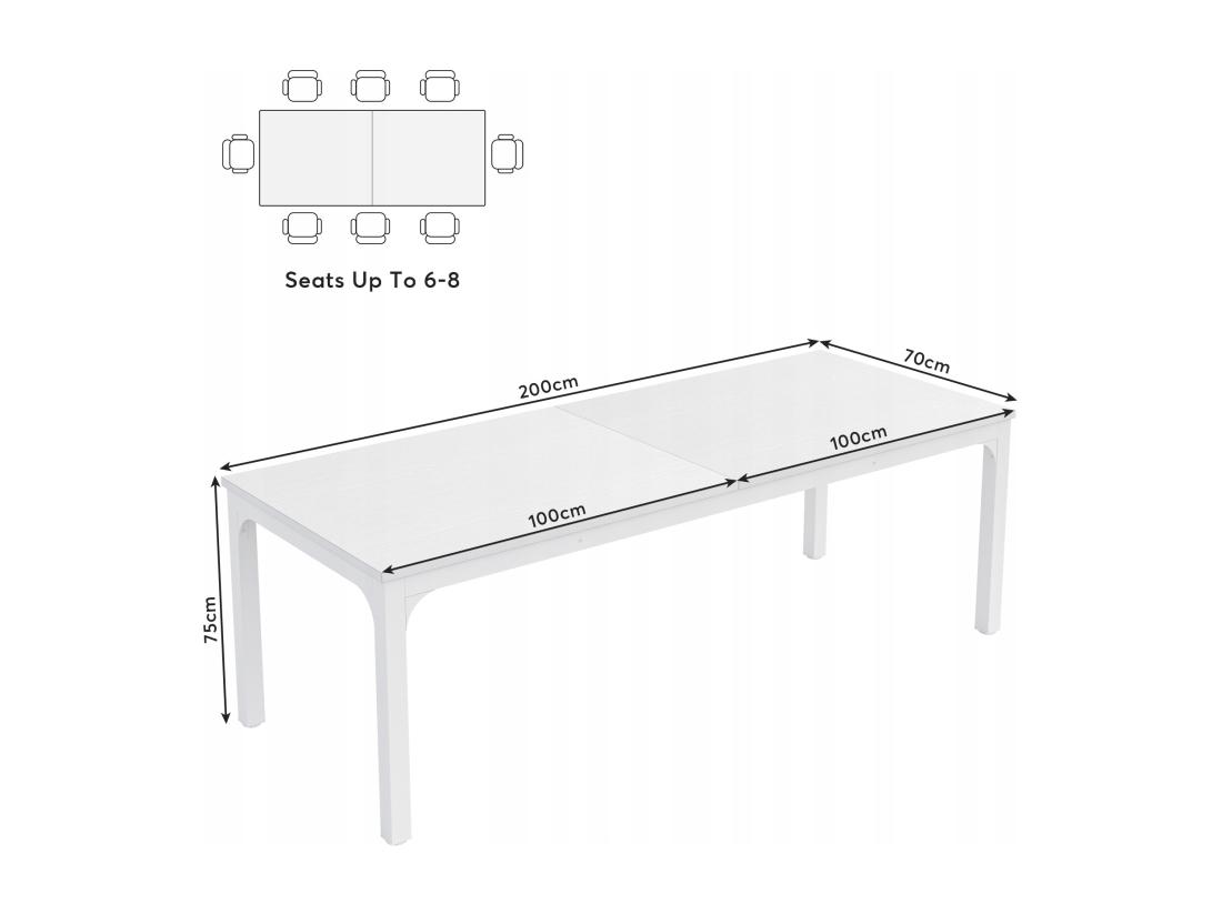 Vente Unique Tribesigns Bureau D'ordinateur 200 X 70 X 75 Cm Bureau Pour étudiants Et Travailleurs Bureau Double Longue Table D'ordinateur Bureau Blanc