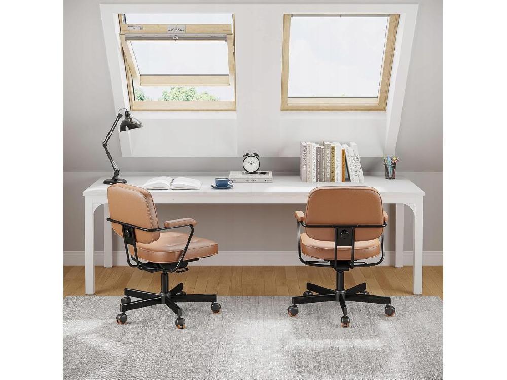 Vente Unique Tribesigns Bureau D'ordinateur 200 X 70 X 75 Cm Bureau Pour étudiants Et Travailleurs Bureau Double Longue Table D'ordinateur Bureau Blanc