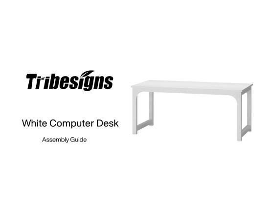 Vente Unique Tribesigns Bureau Pour Ordinateur Portable Table Bureau D’étude Pour Le Télétravail Poste De Travail Pour Bureau Chambre Facile à Monter Blanc