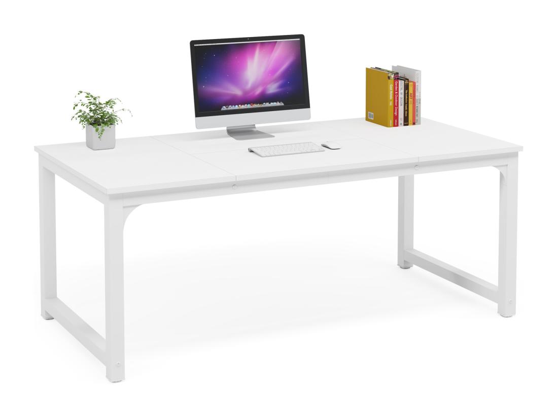vente unique Tribesigns Bureau pour Ordinateur Portable Table Bureau d’étude pour Le télétravail Poste de Travail pour Bureau Chambre Facile à Monter Blanc
