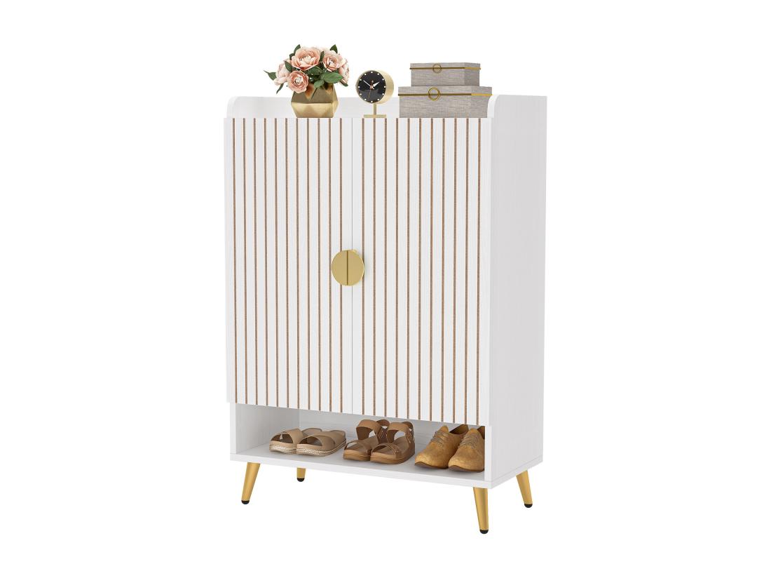 vente unique Tribesigns Meuble Chaussures avec 2 Portes 6 étages Meuble de Rangement à Chaussures Meuble d'entrée Rangement pour Chaussures 75x 35x 110cm (Blanc)