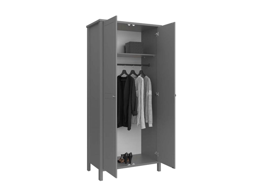 Vente Unique Tromsø Armoire De Rangement 2 Portes Gris