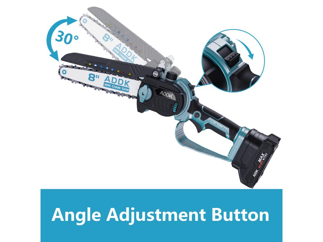 Vente Unique Tronçonneuse Mini Scie 8" Mini Scie à Bois Portable 21 V 450 W Tronçonneuse électrique 8" 4 Tronçonneuses – Bleu