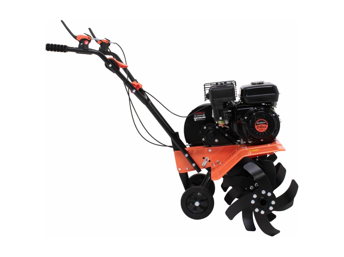 Vente Unique Tukang 212 - Motoculteur Pour Potager à Explosion à Essence 4 Temps 6.1HP Moteur 212cc Avec 6 Fraises Ø40 Cm