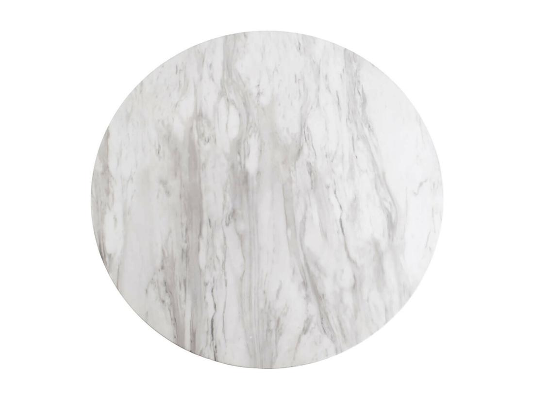 Vente Unique TYROL - Table Haute Ø70cm Aspect Marbré Et Pied Métal Doré