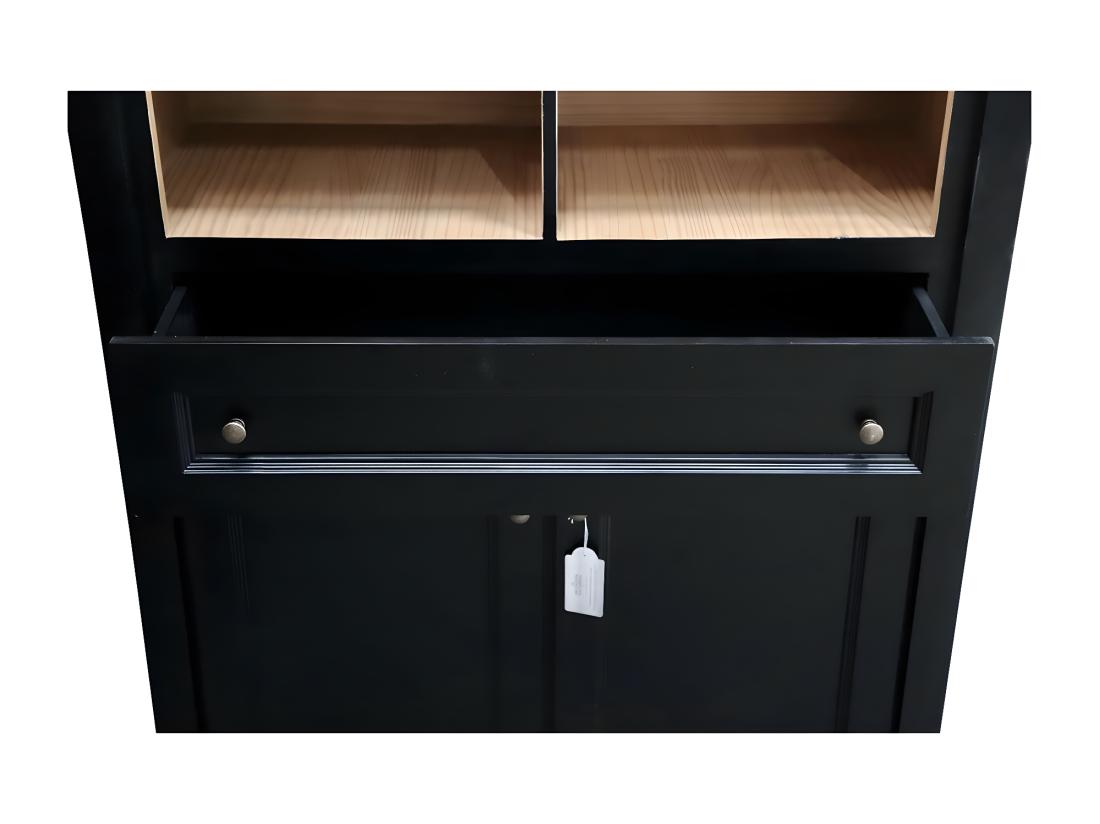 Vente Unique Vaisselier 1 Tiroir Bois-MDF Noir - Idéline Décoration D'Autrefois