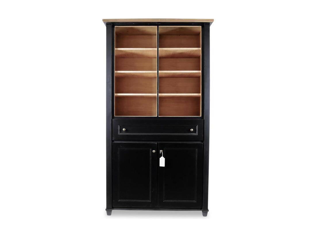 Vente Unique Vaisselier 1 Tiroir Bois-MDF Noir - Idéline Décoration D'Autrefois