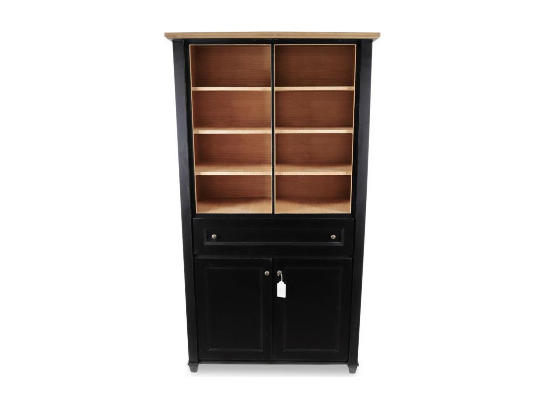 Vente Unique Vaisselier 1 Tiroir Bois-MDF Noir - Idéline Décoration D'Autrefois