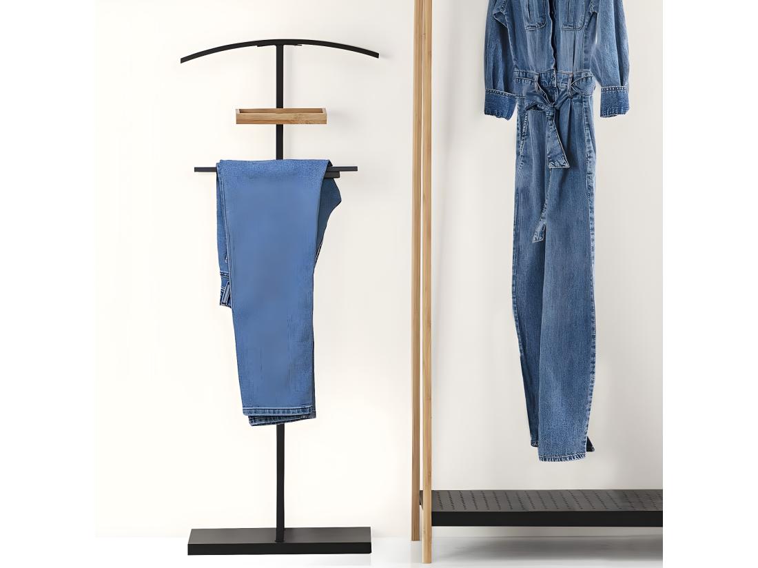 Vente Unique Valet De Chambre Design "Bambou" 114cm Noir