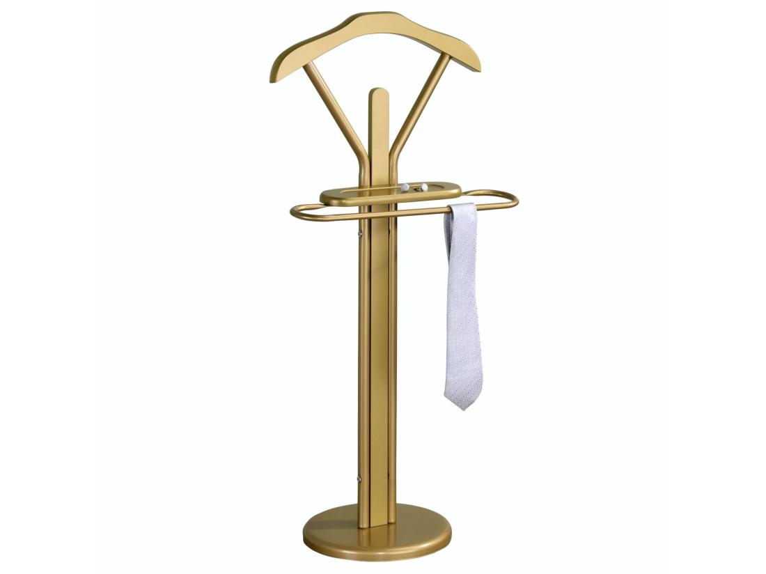 vente unique Valet de chambre FABIO chevalet de nuit portant pour vêtements structure en métal laqué couleur or
