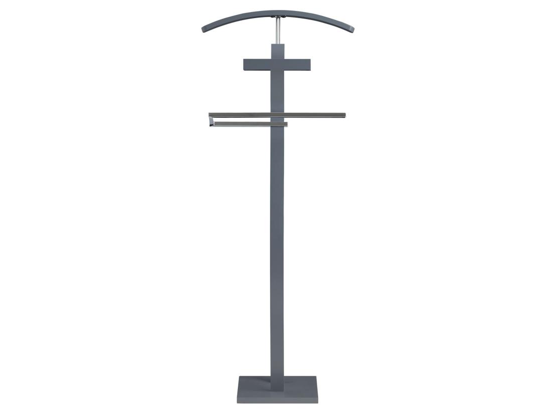 Vente Unique Valet De Chambre ROBIN Valet De Nuit Porte Vêtements Structure En Bois Laqué Gris