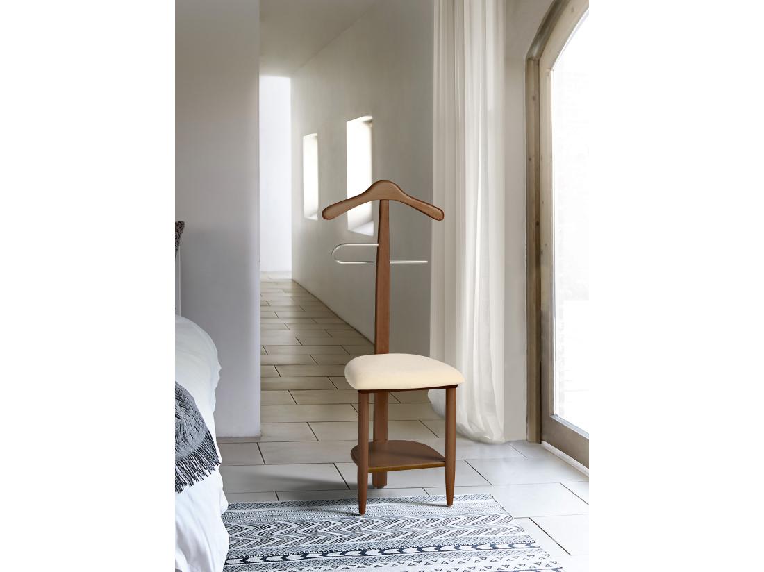 Vente Unique Valet De Nuit - H105cm X L45cm X P41cm - Hêtre Massif Noyer - Sedie